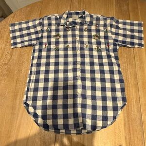 VTG Plaid Pattern/ Floral Women’s Button Down Medium Shirt Quizz Again NY